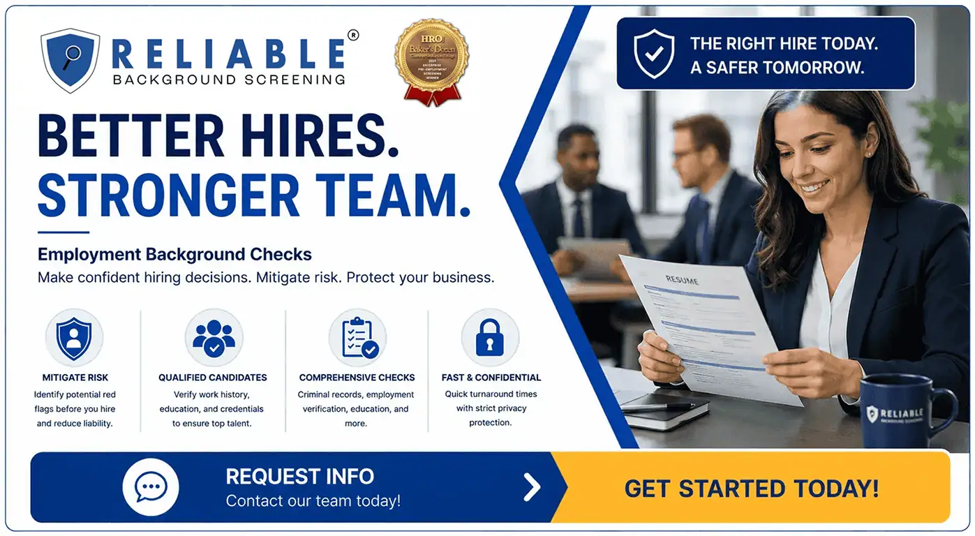 Reliable Background Screening Employment Background Checks CTA Banner Better Hires Stronger Teams through Reliable Background Screening
